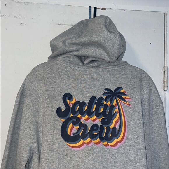 SALTY CREW Heather Grey Seventies Zip Hoodie-XL {NWT} - Picture 6 of 10